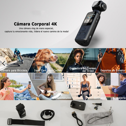 Cámara Digital de Bolsillo 4K – Rotación 270°, WiFi, Estabilización y Grabación en Movimiento