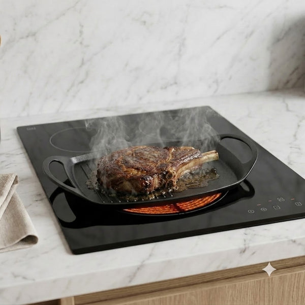 Plancha Grill De Inducción 47 cm Con Revestimiento De Piedra