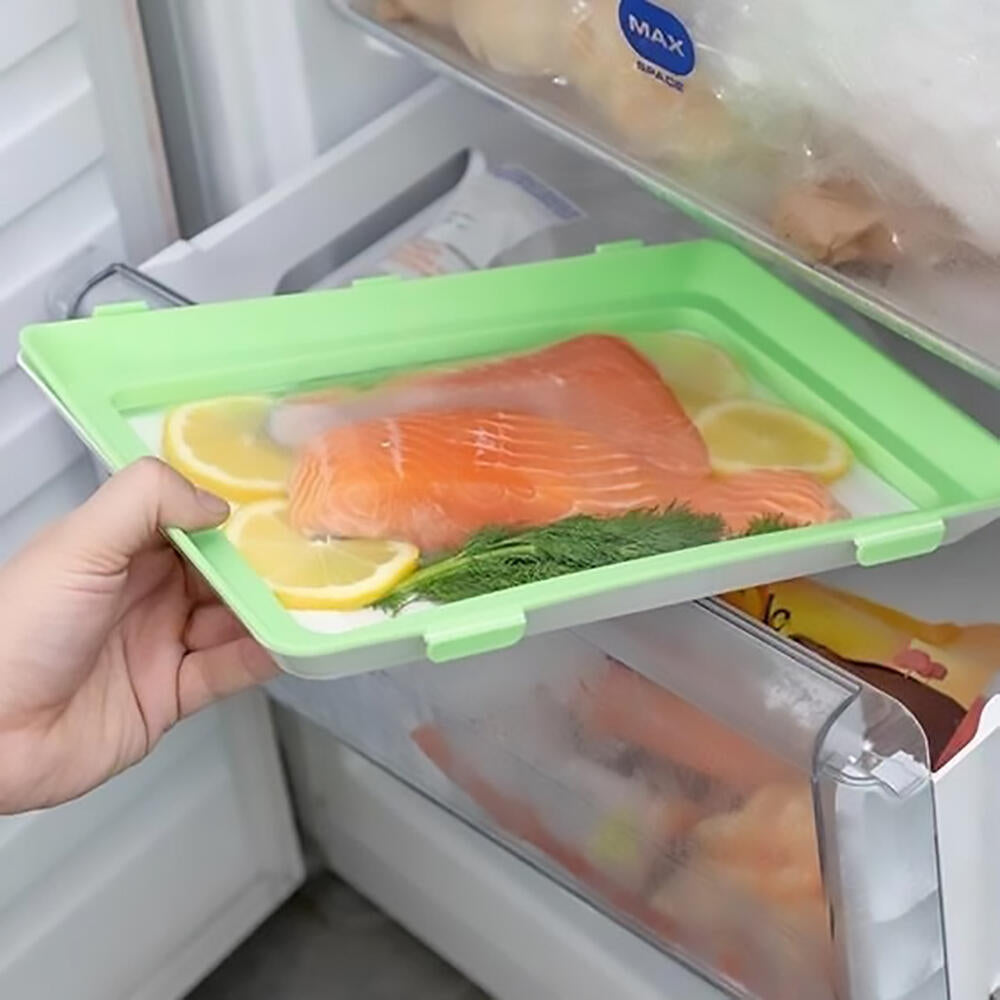 Pack 3 Bandejas Apilables con Tapa Flexible Hermética | Conservación de Alimentos Frescos Reutilizable