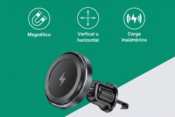 Soporte magnético con carga inalámbrica