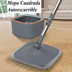 Mopa cuadrada giratoria con cubo de separación de aguas