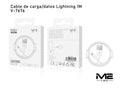 Cable USB-A a Lightning  3.0A 100cm, M2 TEC