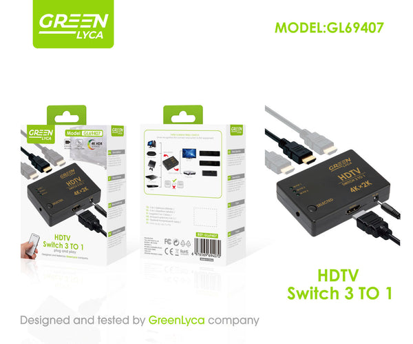 Conmutados HDMI 3X1 / Switch / Splitter 4Kx2K 1080P Ultra HD para PC Xbox PS3 PS4
