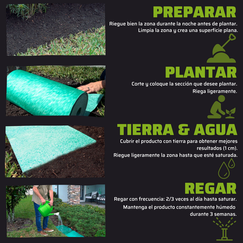 Alfombra de germinación rápida de césped