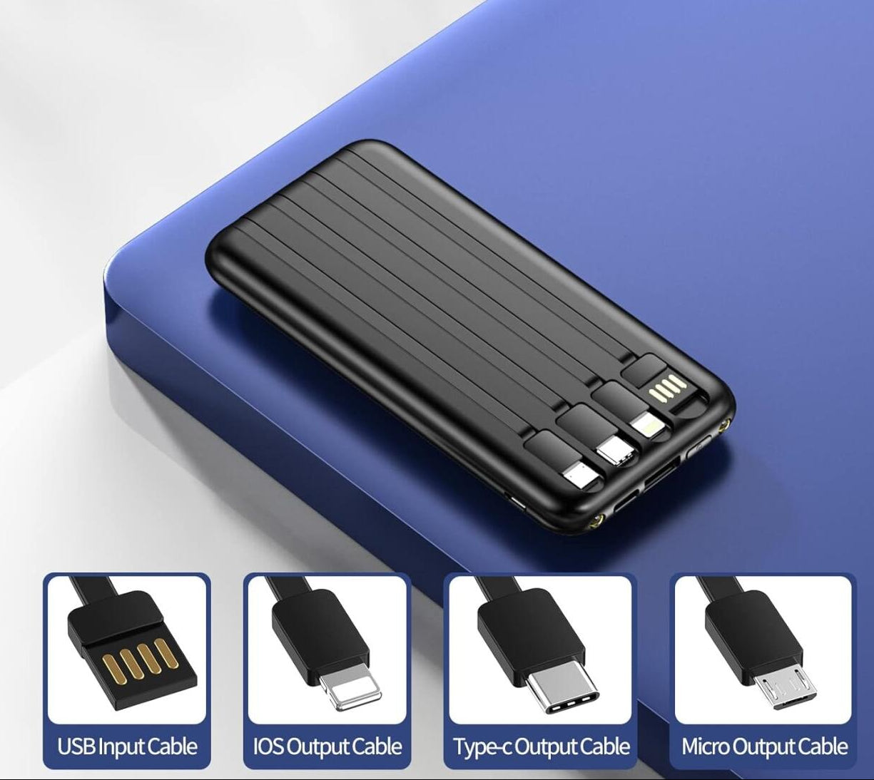 Powerbank carga inalámbrico y cables